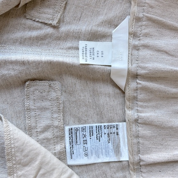 H&M Linen Tailored Shorts in Beige - Picture 8 of 10